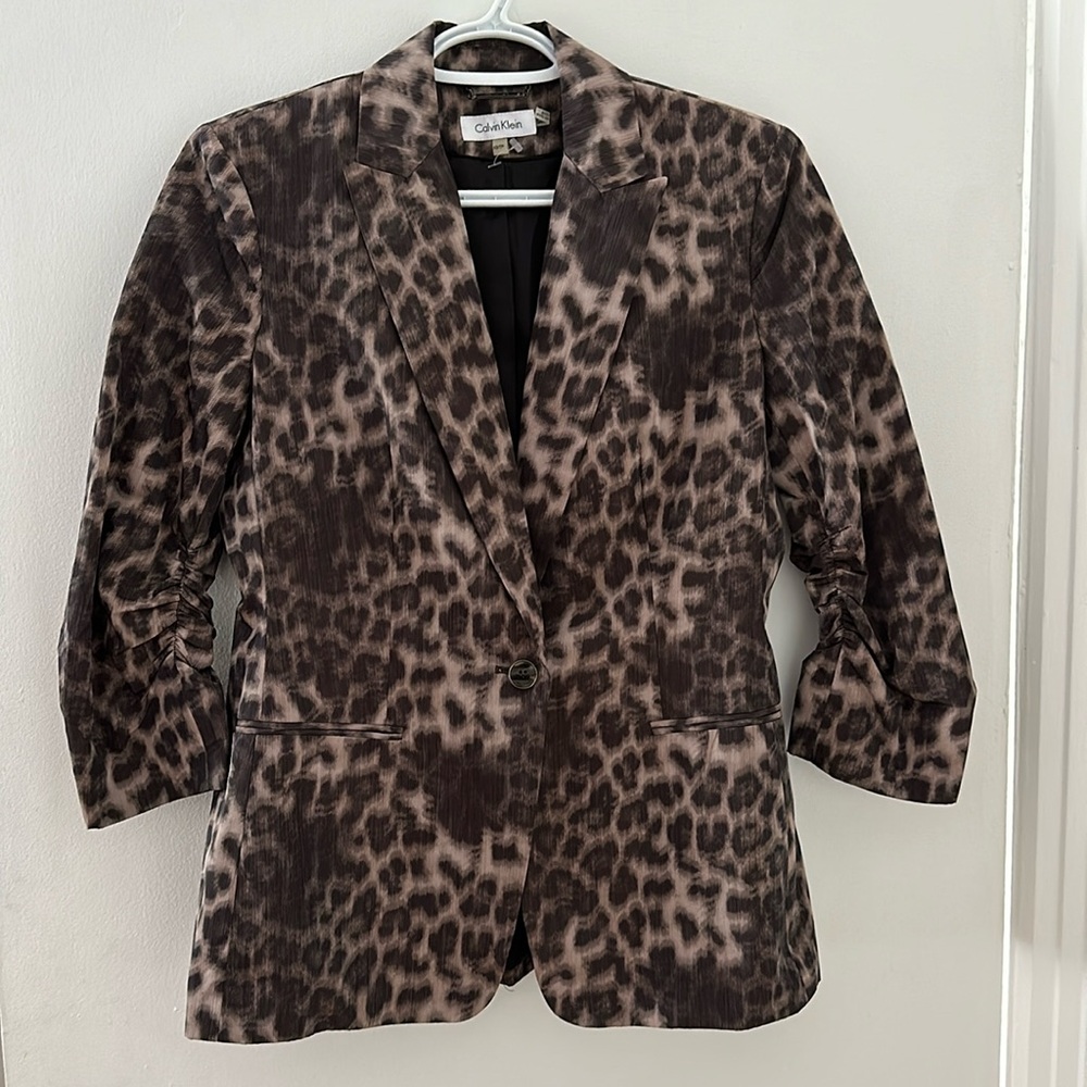 Calvin Klein Leopard print Nylon Blazer